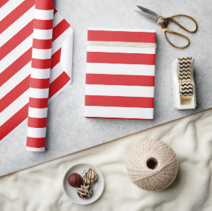 Papel De Presente Greve de Doce Vermelho E Branco Grande