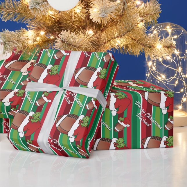 Papel De Presente Greve de Futebol do Chapéu de Natal (Feriados)