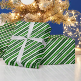 Papel De Presente Greve de Natal Verde e Prateada