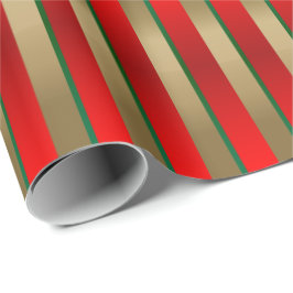 Papel De Presente Greve de Natal Vermelha, Verde e Dourada