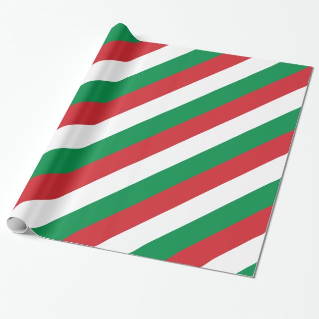 Papel De Presente Greve Verde Vermelha da Hungria (Desenrolado)