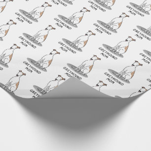 Papel De Presente Greyhound Mãe (branco) Cachorro Bonito Mamãe Engra