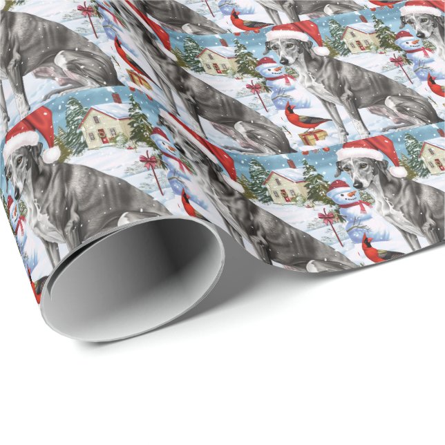 Papel De Presente Greyhound Winter Wonderland Natal Joy (Ponta do rolo)