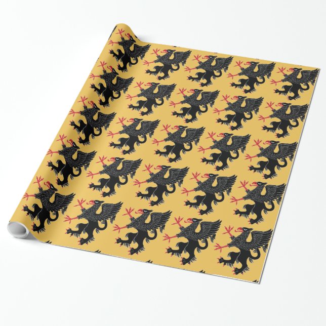 Papel De Presente Griffin Rampant Sable (Desenrolado)