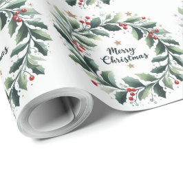 Papel De Presente Grinalda de Natal de Viscaia