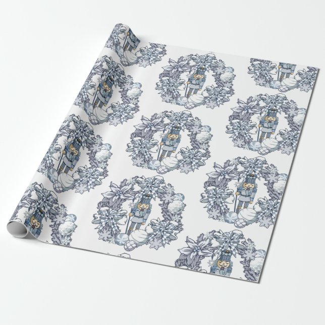 Papel De Presente Grinalda do Nutcracker do White Christmas (Desenrolado)