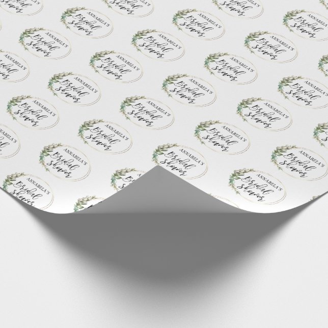 Papel De Presente Grinalda Verde de Noiva Personalizada  (Ponta)