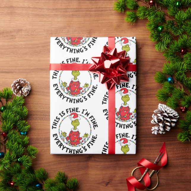 Papel De Presente Grinch | Everything's Fine (Presente de Natal)