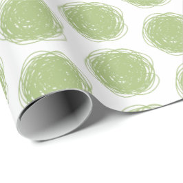 Papel De Presente Gritos de Bolinhas Verde e Branco