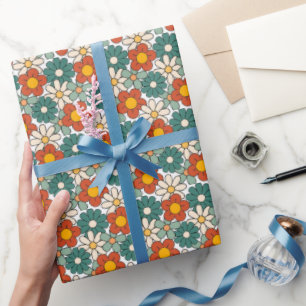 Papel De Presente Groovó Floral Hipopótamo Verde-Castanho