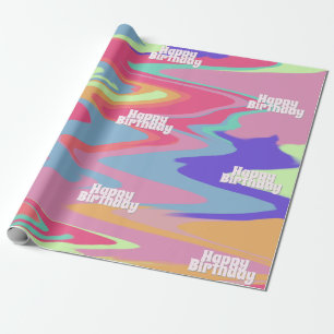 Papel De Presente Groovy Birthday personalizável