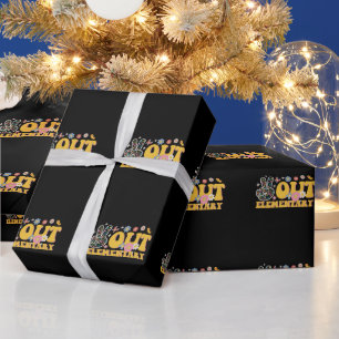 Papel De Presente Groovy Elementar De Paz No Dia Passado Da Escola