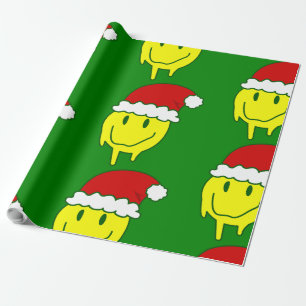 Papel De Presente groovy natal feliz papai noel facial feliz pingand