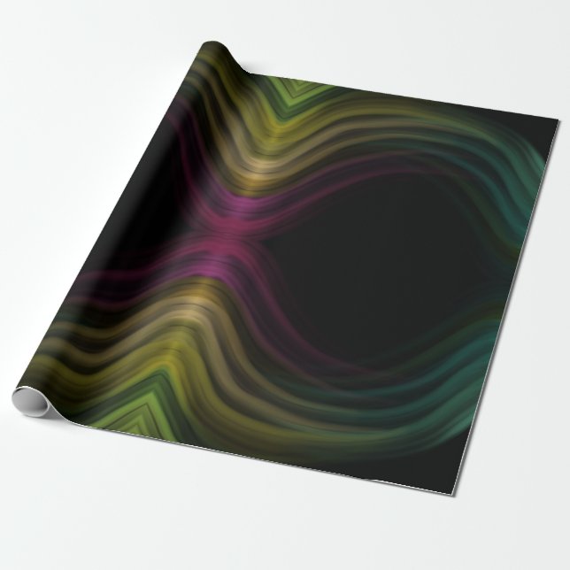 Papel De Presente Groovy Psychedelic Pattern Abstrato Art Colorido (Desenrolado)