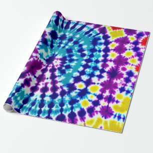 Papel De Presente Groovy Psychedelic Spiral Tie Dye Batik Art