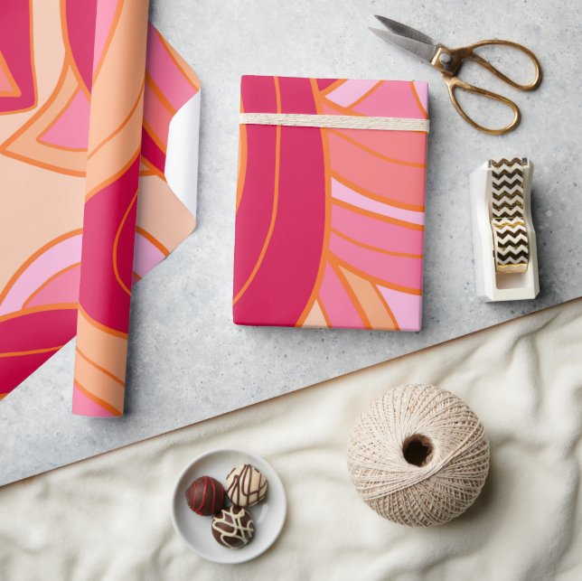 Papel De Presente Groovy Reds (Artesanato)