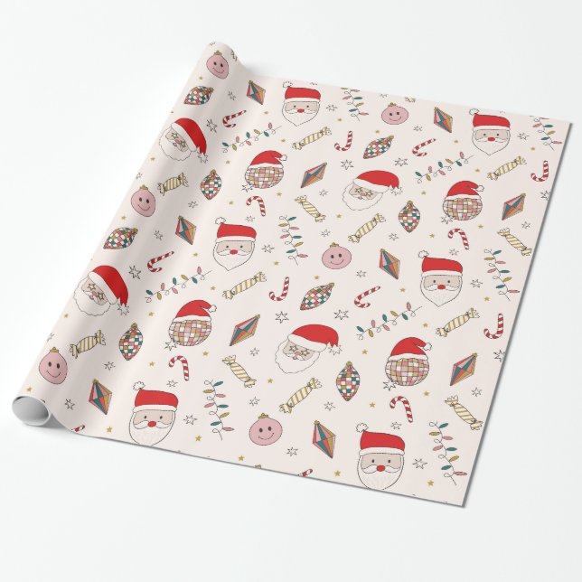 Papel De Presente Groovy Retro Bonito (Desenrolado)