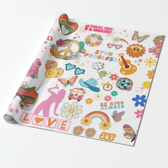 PAPEL DE PRESENTE GROOVY SWIFT-STYLE DECOR   (Desenrolado)