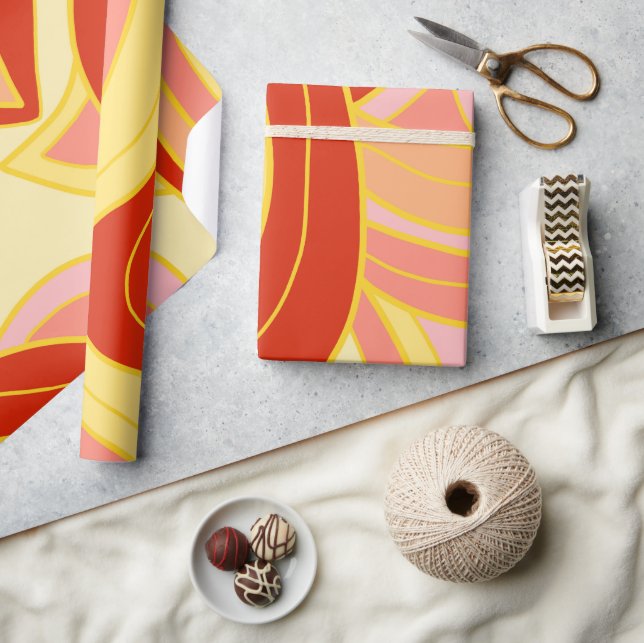 Papel De Presente Groovy Yellows (Artesanato)