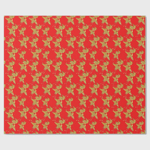 Papel De Presente gruas japonesas com ouro gravado