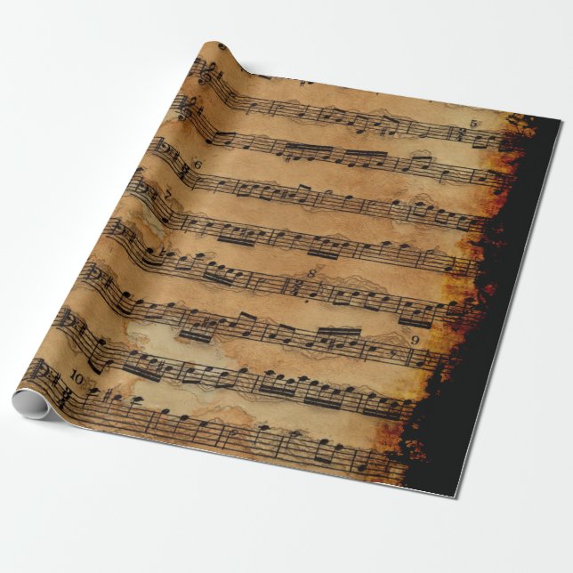 Papel De Presente Grunge Sheet Music-lover's (Desenrolado)