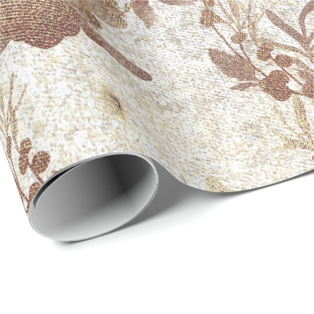 Papel De Presente Grungy Ivory Velha Pprecoce Dourada Rua Blush Roya (Ponta do rolo)