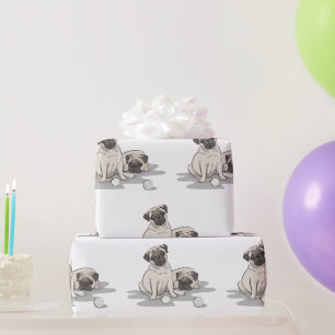 Papel De Presente Grupo de Cartoon Pug