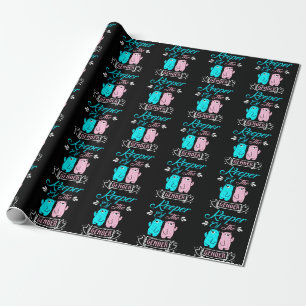 Papel De Presente Guardião do Urso de Pelúcia Rosa e Azul do Gênero
