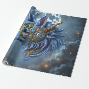 Papel De Presente Guardião Iluminado pela Lua do Véu de Safira. 