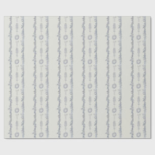 Papel De Presente Guarlanda de Natal Vintage Amendoeira Listra