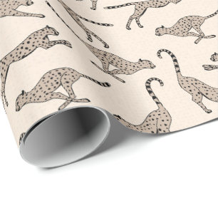 Papel De Presente guepardo leopardo calmante neutro bege creme quent