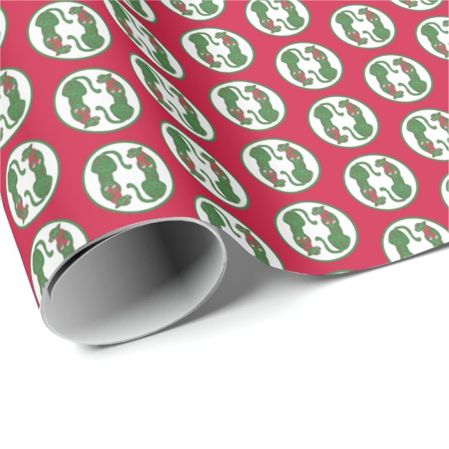 Papel De Presente Guepardos de Natal (Ponta do rolo)
