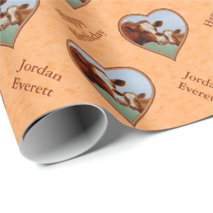 Papel De Presente Guernsey Calf e Madre Cow Peach
