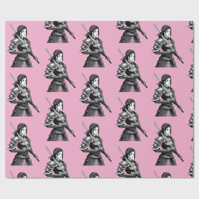 Papel De Presente Guerreira samurai japonesa - mulher (Aberto)