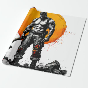 Papel De Presente guerreiro barbárie fantasia medieval força do humm