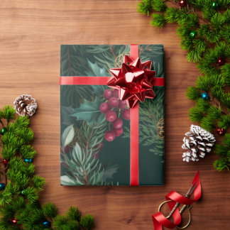 Papel De Presente Guirlanda de Natal Elegante