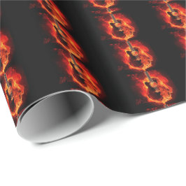 Papel De Presente Guitar Queimando, Música de Chamas Laranjas Banda 