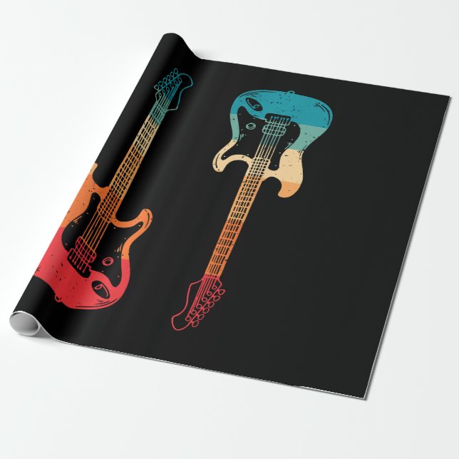 Papel De Presente Guitarista-guitarrista Elétrica Bass Guitar Rock M (Desenrolado)