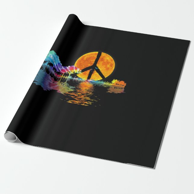 Papel De Presente Guitarista lago Shadow Peace Love Guitar (Desenrolado)