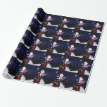 Papel De Presente Guitarra dos jogos do papai noel<br><div class="desc">O papai noel joga a guitarra no telhado em uma tempestade da neve.  Está vestindo suas botas de vaqueiro favoritas,  estando na chaminé com sua guitarra obstruída nas luzes de Natal.</div>
