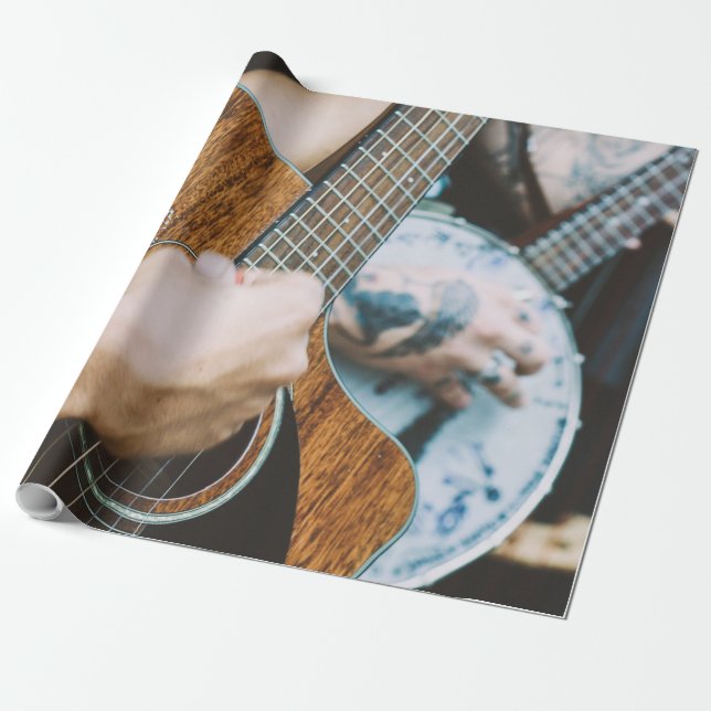 Papel De Presente Guitarra Incrível (Desenrolado)