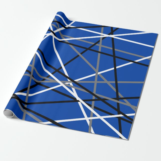 Papel De Presente Guitarra legal Cinza Azul Preta (Desenrolado)