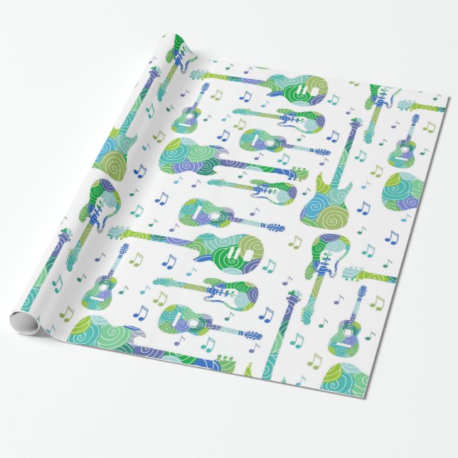 Papel De Presente Guitarras (Desenrolado)