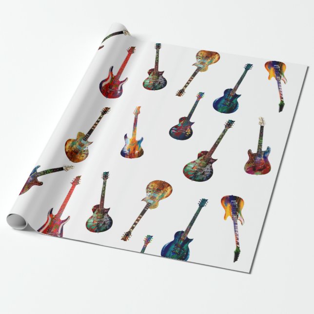 Papel De Presente Guitarras coloridas (Desenrolado)