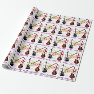 Papel De Presente Guitarras Elétricas e Acústicas Nota de Música 