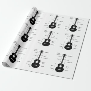 Papel De Presente Guitarras Elétricas e Acústicas Nota de Música Nat