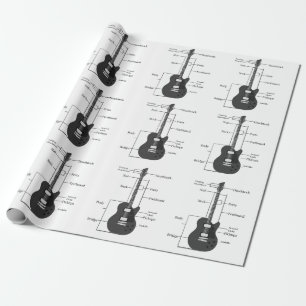 Papel De Presente Guitarras Elétricas e Acústicas Nota de Música Nat