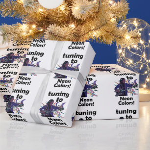 Papel De Presente Guitarrista Afinando para Festa de Aniversário com