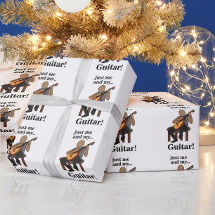 Papel De Presente Guitarrista Tocando Guitarra Aniversário
