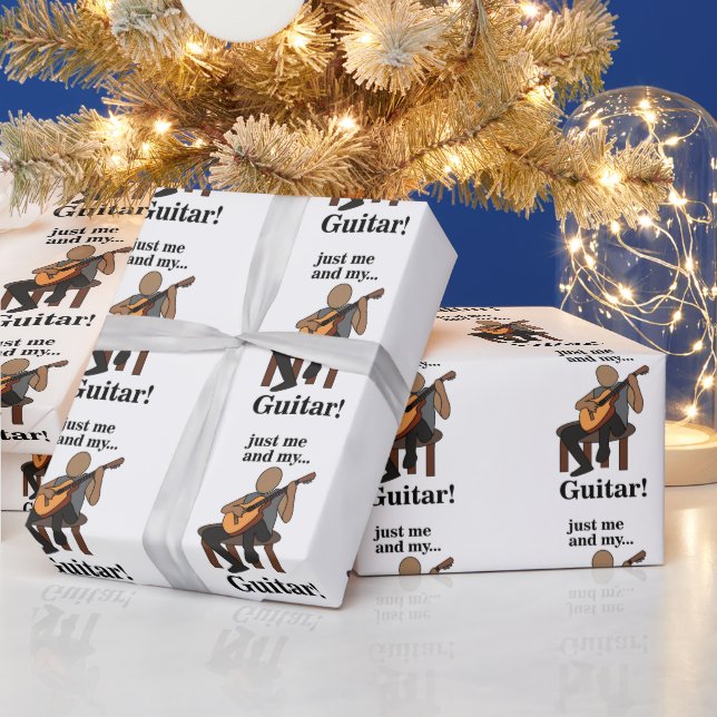 Papel De Presente Guitarrista Tocando Guitarra Aniversário (Feriados)